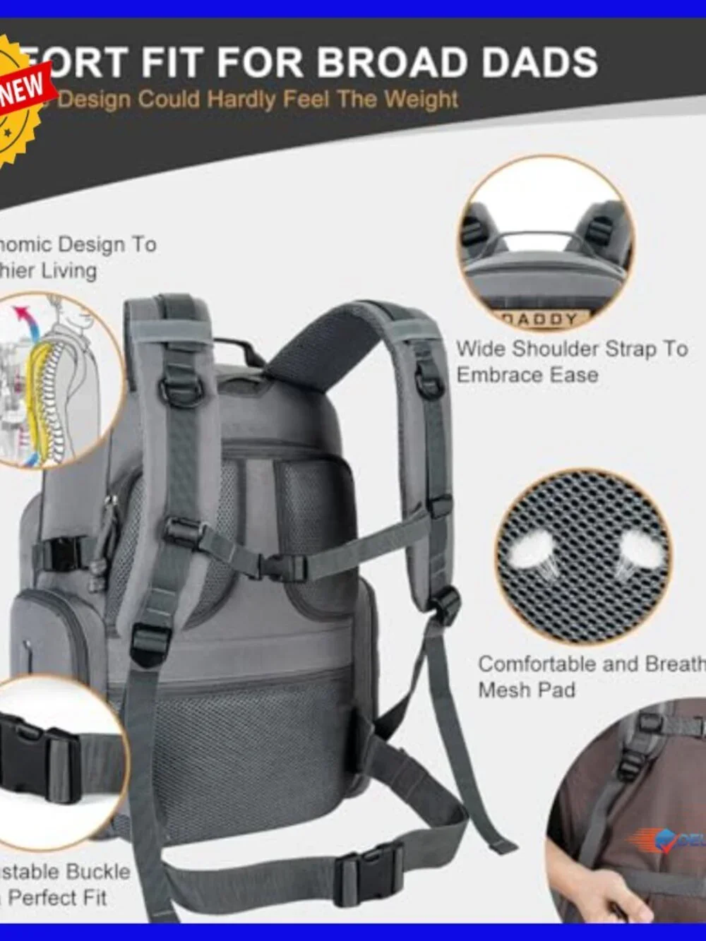 Large 40L Tactical Diaper Backpack with 16+ Compartments, Waterproof
